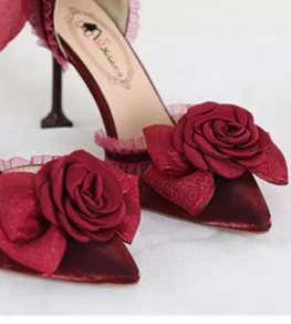 Xiaogui - Elegant Lolita High-Heeled Camellia Bows Shoes - Image 11