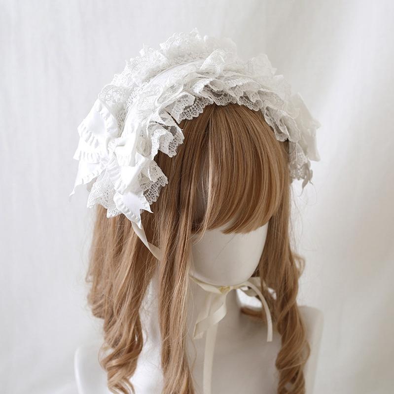 Xiaogui - Elegant Lolita Ivory Lace Hair Band - Image 3
