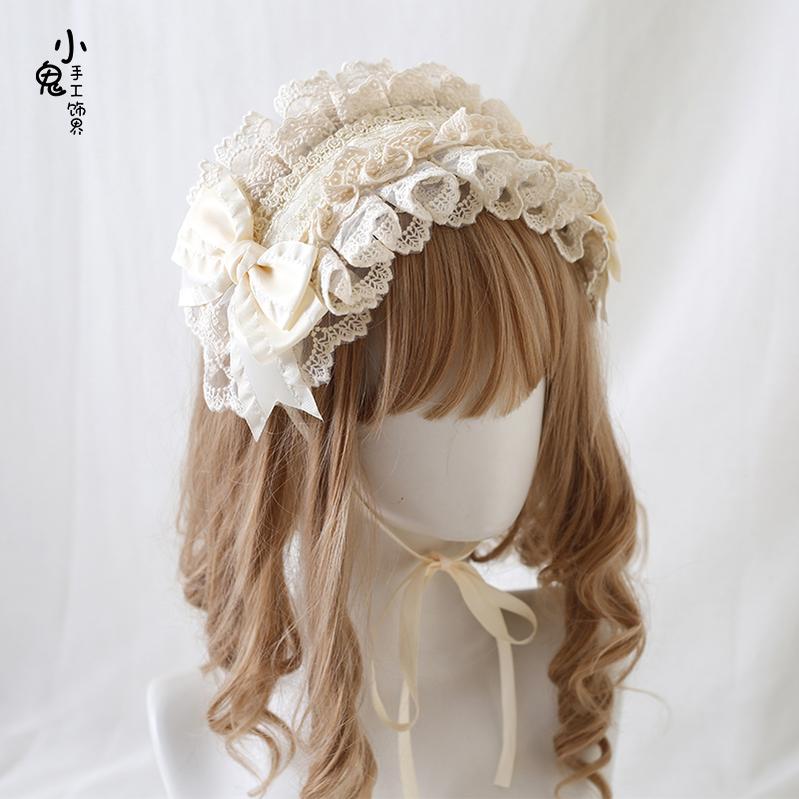 Xiaogui - Elegant Lolita Ivory Lace Hair Band - Image 5