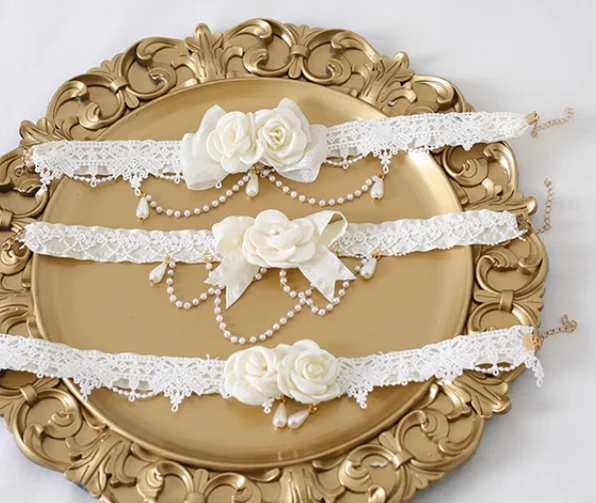 Xiaogui - Elegant Lolita Lace Camellia Necklace - Image 4