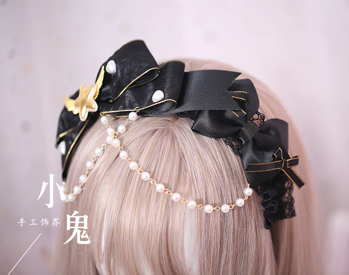 Xiaogui - Gothic Accessories Lolita Bow KC Hairclip - Image 5