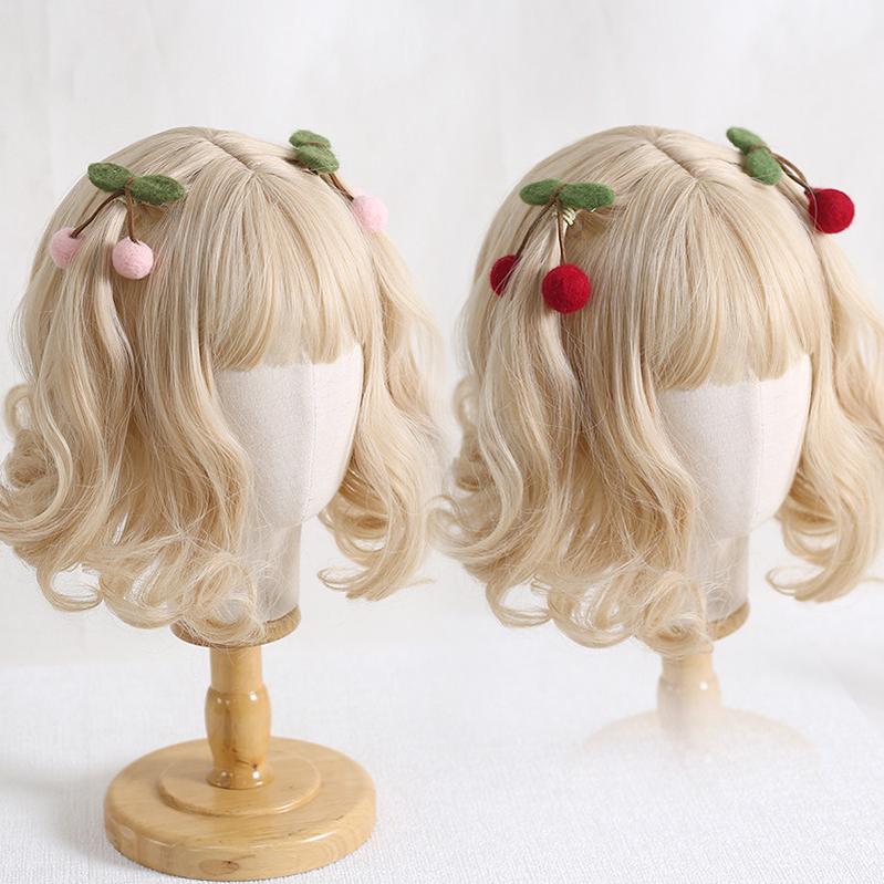 Xiaogui - Handmade Kawaii Wool Felt Cherry Clips - Image 2