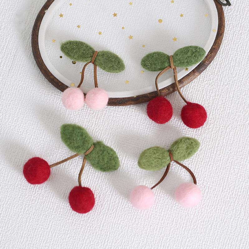 Xiaogui - Handmade Kawaii Wool Felt Cherry Clips - Image 6