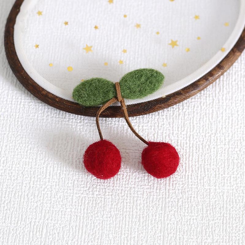 Xiaogui - Handmade Kawaii Wool Felt Cherry Clips - Image 9