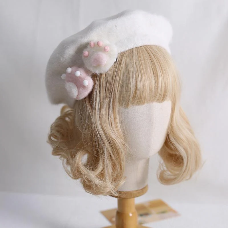 Xiaogui - J-Fashion Sweet Lolita Cat's Claws Kawaii Beret Hat - Image 6