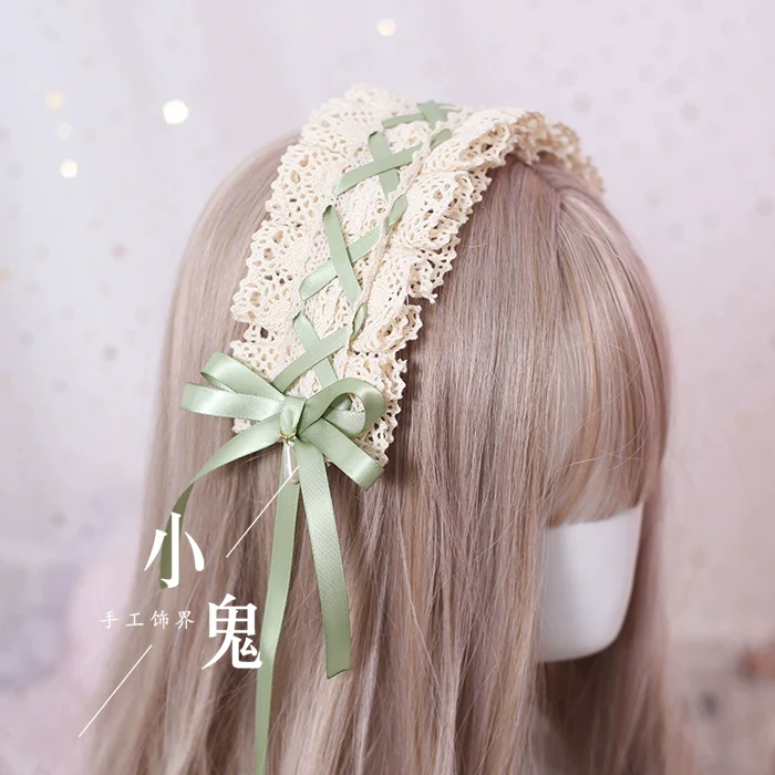 Xiaogui - Japanese Style Sweet Lolita Lace Headband Multicolors - Image 10