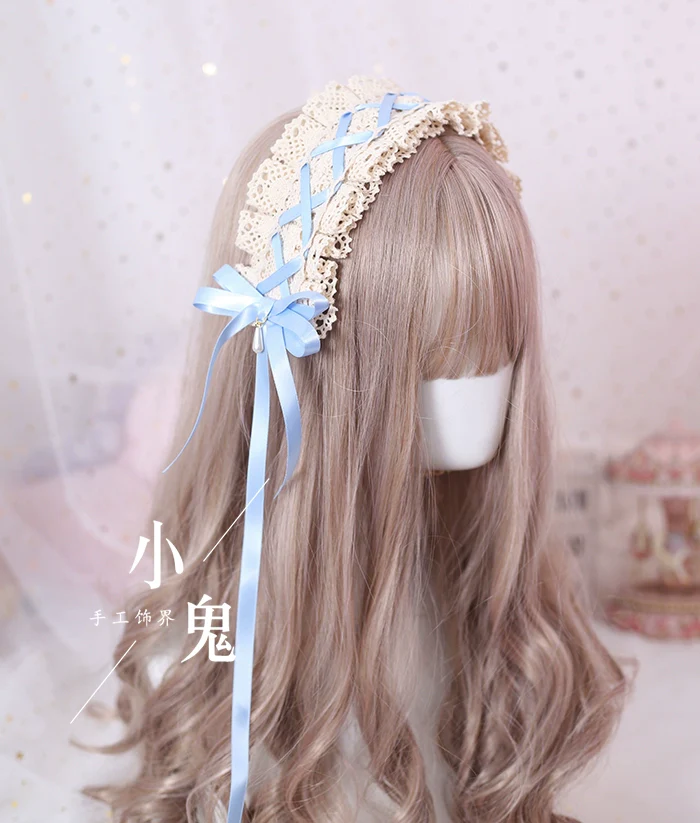Xiaogui - Japanese Style Sweet Lolita Lace Headband Multicolors - Image 12