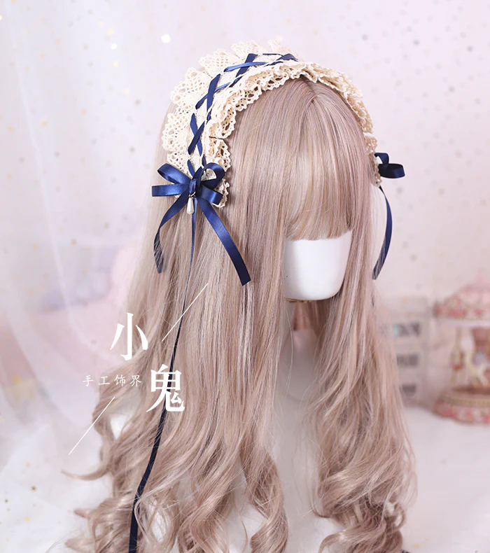Xiaogui - Japanese Style Sweet Lolita Lace Headband Multicolors - Image 15