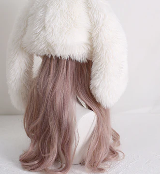 Xiaogui - Kawaii Lolita Plush Rabbit-Eared Hat - Image 6