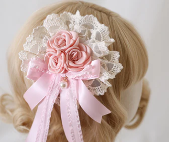 Xiaogui - Mood Limited Pink - Kawaii Lolita Lace Headdress Accessories - Image 11