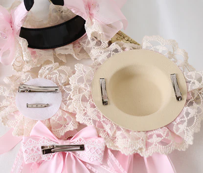 Xiaogui - Mood Limited Pink - Kawaii Lolita Lace Headdress Accessories - Image 12