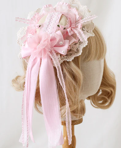 Xiaogui - Mood Limited Pink - Kawaii Lolita Lace Headdress Accessories - Image 14