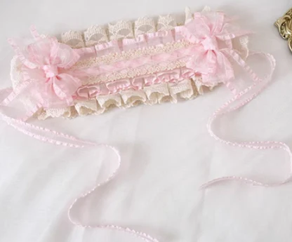 Xiaogui - Mood Limited Pink - Kawaii Lolita Lace Headdress Accessories - Image 3