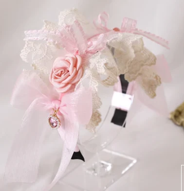Xiaogui - Mood Limited Pink - Kawaii Lolita Lace Headdress Accessories - Image 4