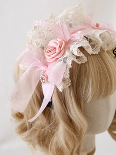 Xiaogui - Mood Limited Pink - Kawaii Lolita Lace Headdress Accessories - Image 9