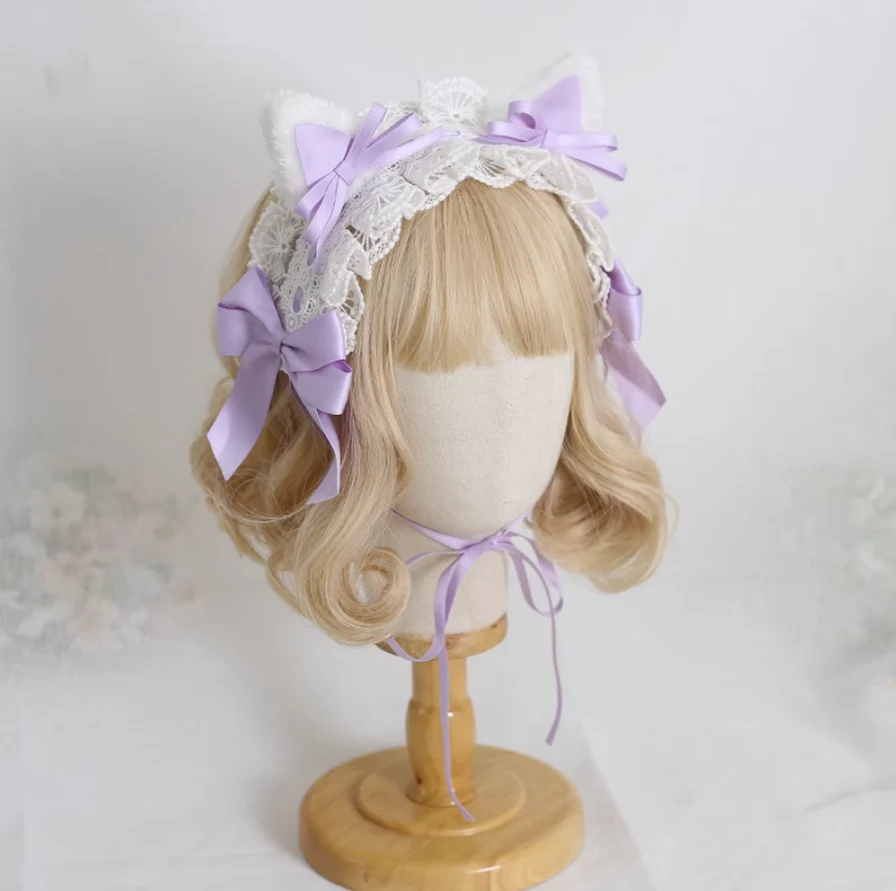 Xiaogui - Sweet Lolita Cat Ear Bow Headband - Image 11