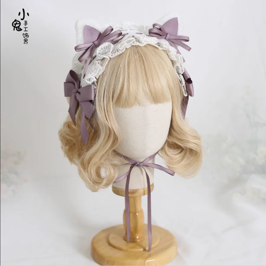 Xiaogui - Sweet Lolita Cat Ear Bow Headband - Image 15
