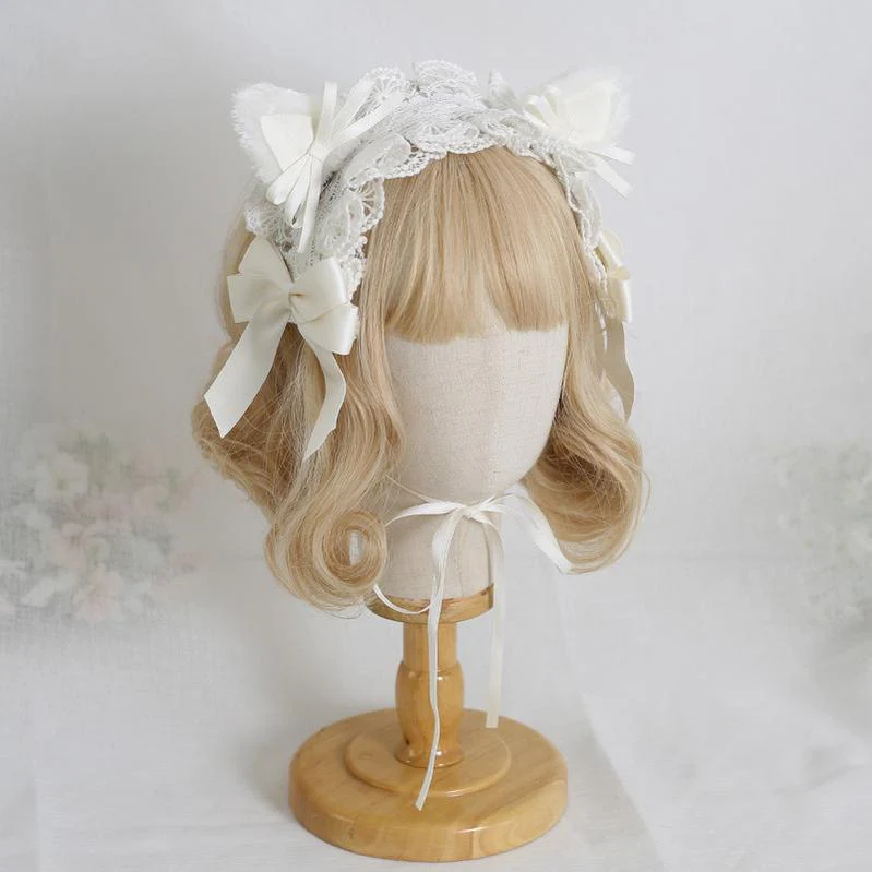 Xiaogui - Sweet Lolita Cat Ear Bow Headband - Image 16