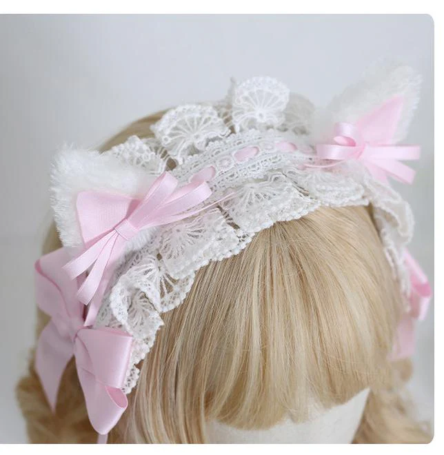Xiaogui - Sweet Lolita Cat Ear Bow Headband - Image 21