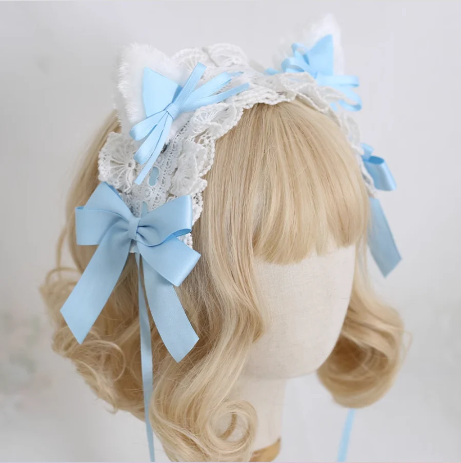 Xiaogui - Sweet Lolita Cat Ear Bow Headband - Image 5