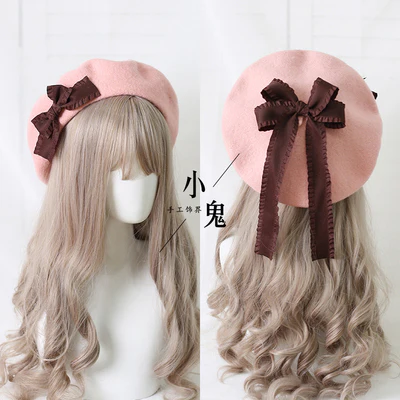 Xiaogui - Sweet Bow Multicolors Lolita Wool Beret - Image 18