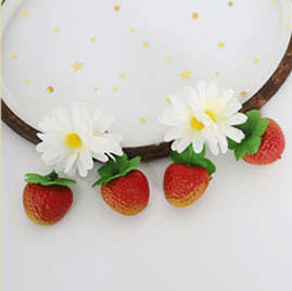 Xiaogui - Sweet Lolita Hair Pin Flower Strawberry Shaped - Image 5