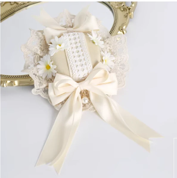 Xiaogui - Sweet Lolita Ivory Lace bow Hair Accessories - Image 11