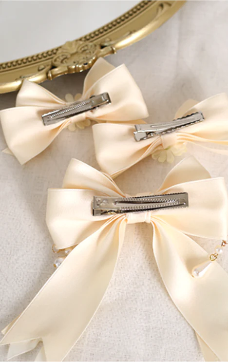 Xiaogui - Sweet Lolita Ivory Lace bow Hair Accessories - Image 15