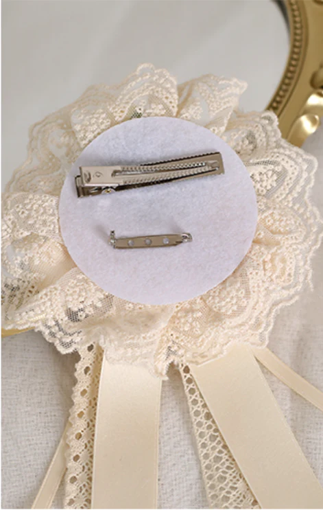 Xiaogui - Sweet Lolita Ivory Lace bow Hair Accessories - Image 16