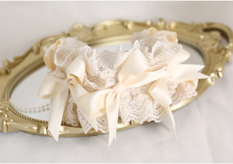 Xiaogui - Sweet Lolita Ivory Lace bow Hair Accessories - Image 24