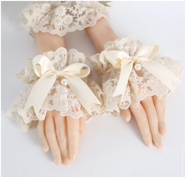 Xiaogui - Sweet Lolita Ivory Lace bow Hair Accessories - Image 5