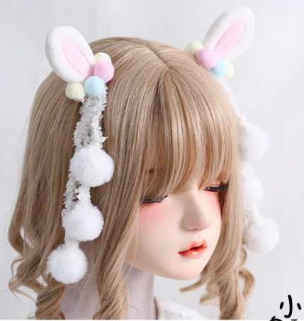 Xiaogui - Sweet Lolita Powderblue Rabbit Ears Hair Pin - Image 10