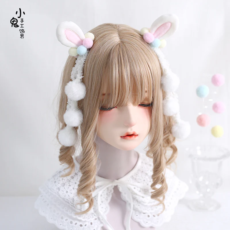 Xiaogui - Sweet Lolita Powderblue Rabbit Ears Hair Pin - Image 4