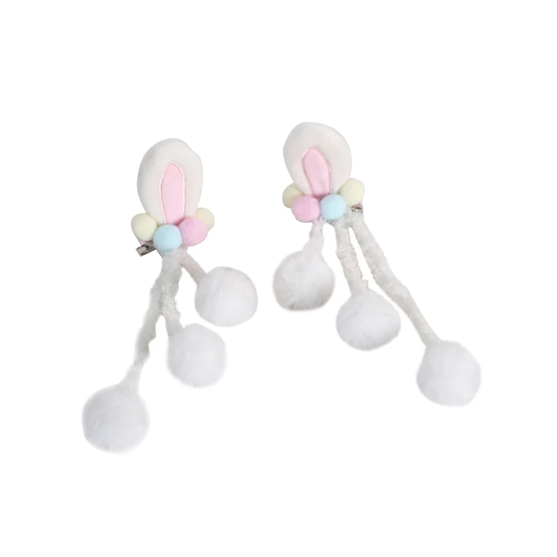 Xiaogui - Sweet Lolita Powderblue Rabbit Ears Hair Pin - Image 5