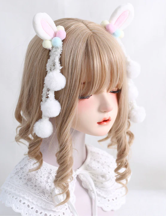 Xiaogui - Sweet Lolita Powderblue Rabbit Ears Hair Pin - Image 7