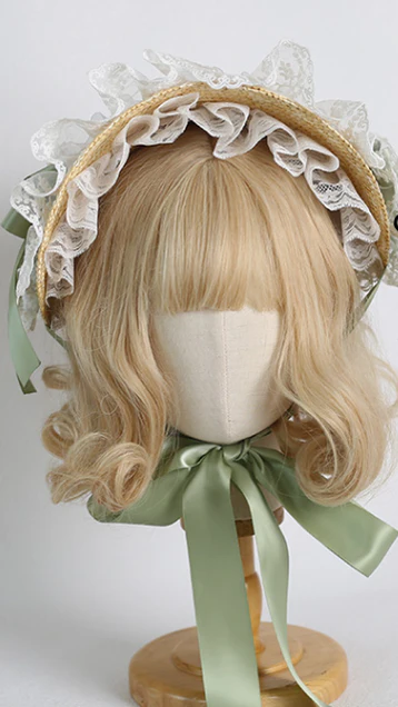 Xiaogui - Sweetie Zhi Fan - Country Lolita Lace French Straw Hat - Image 10