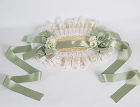 Xiaogui - Sweetie Zhi Fan - Country Lolita Lace French Straw Hat - Image 11