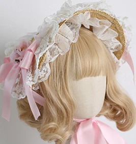 Xiaogui - Sweetie Zhi Fan - Country Lolita Lace French Straw Hat - Image 13