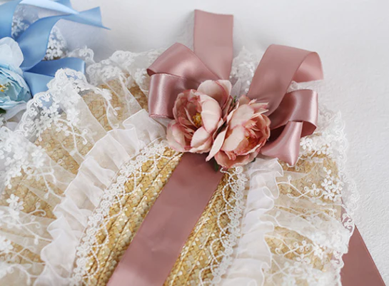 Xiaogui - Sweetie Zhi Fan - Country Lolita Lace French Straw Hat - Image 15