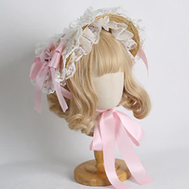 Xiaogui - Sweetie Zhi Fan - Country Lolita Lace French Straw Hat - Image 6