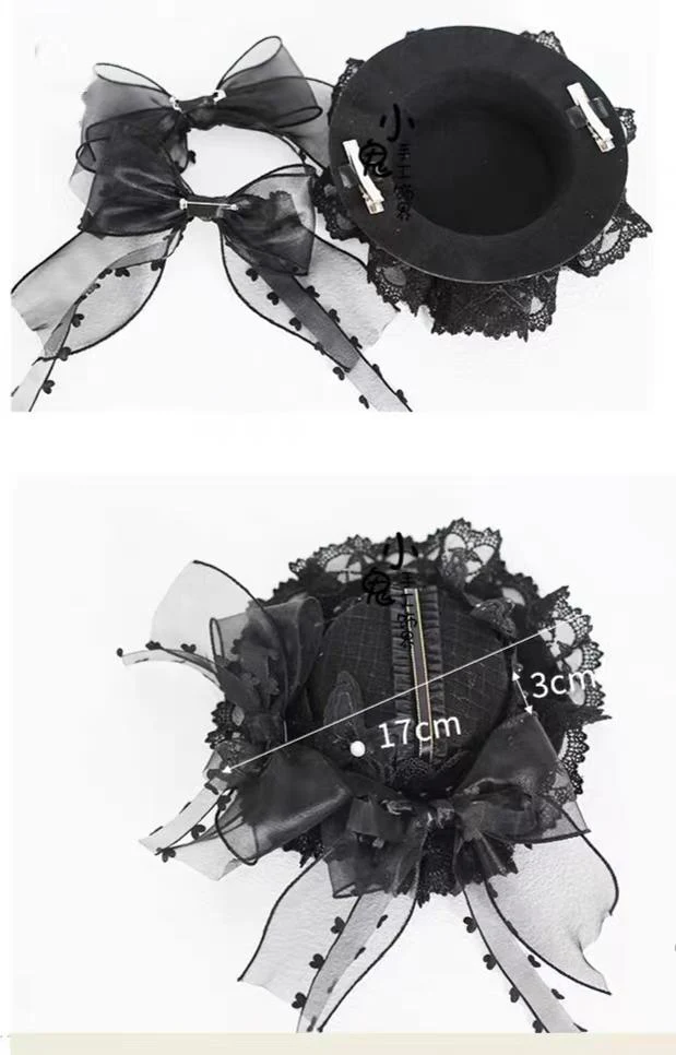 xiaogui - Vintage Lolita Tea Party Lace Top Hat - Image 8