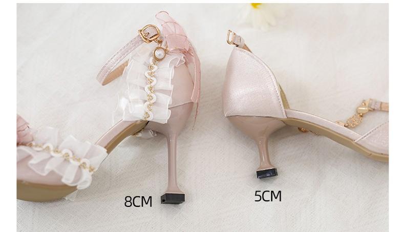 Xiaogui - Wedding Lolita Pointed Toe High Heels Shoes - Image 5