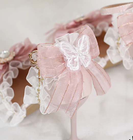 Xiaogui - Wedding Lolita Pointed Toe High Heels Shoes - Image 8