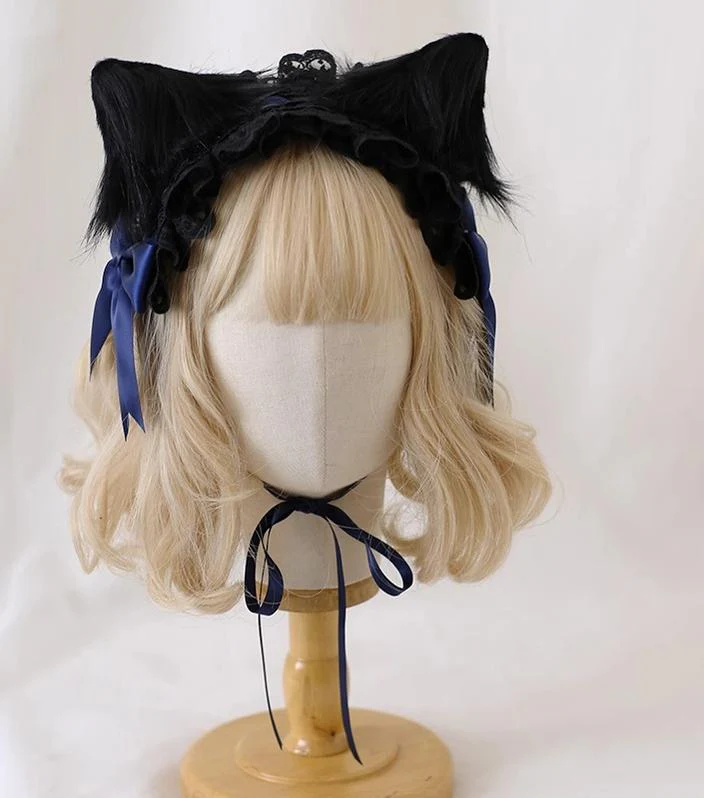 Xiaogui - Gothic Lolita Headband Cat Ear Hairpin - Image 6