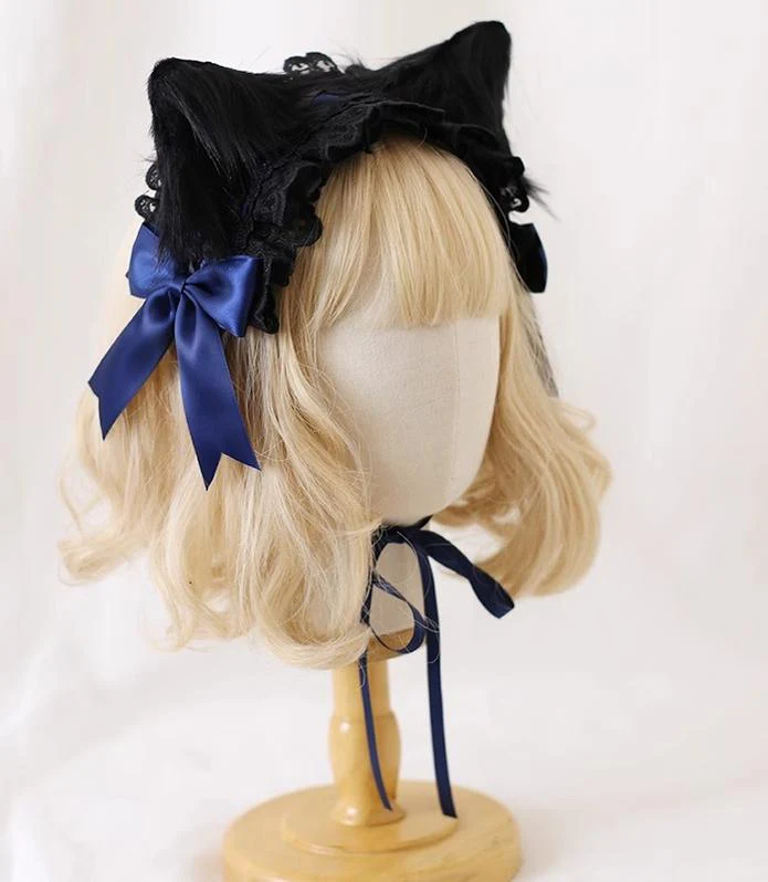 Xiaogui - Gothic Lolita Headband Cat Ear Hairpin - Image 7