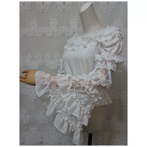 Yami - Elegant Lolita Hime Sleeves Ruffled Chiffon Sleeves - Image 4