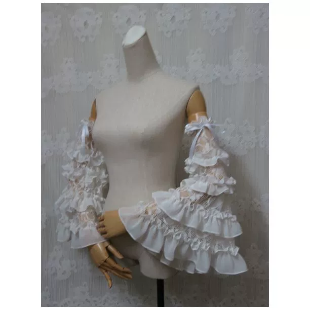 Yami - Elegant Lolita Hime Sleeves Ruffled Chiffon Sleeves - Image 6
