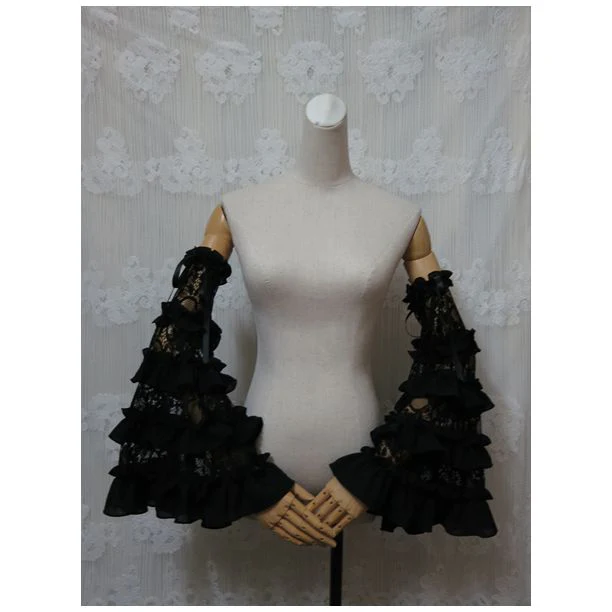 Yami - Elegant Lolita Hime Sleeves Ruffled Chiffon Sleeves - Image 8