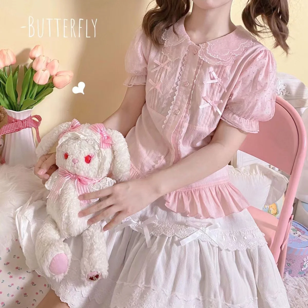 Little Fluttershy - Multi-Colored Cotton Lolita Shirt - Image 9