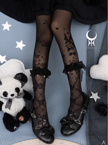 Yidhra - Nightingale and Rose - Elegant Lolita Stereo Flower Thin Tights - Image 15